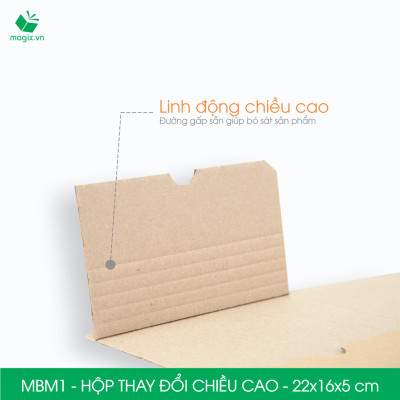 MBM1 - 22x16x5cm - Combo 100 Hộp carton thay đổi chiều cao - Thùng carton đóng hàng