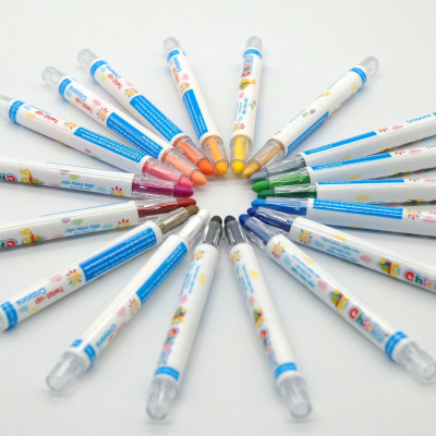Bút Sáp Màu Xoay DUKA - Twist Crayon 24 Màu - Hộp Nhựa PP (DK3302-24)