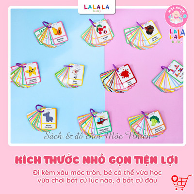 Thẻ học thông minh Mini Flashcard song ngữ Anh - Việt nhiều chủ đề cho bé - Thương hiệu Lalala baby