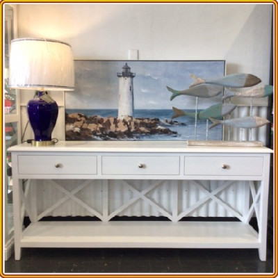 Bàn trang trí Juno Sofa 176 x 42 x 78 cm màu trắng