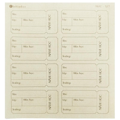 Bộ 24 Nhãn Vở C - Linh Lan