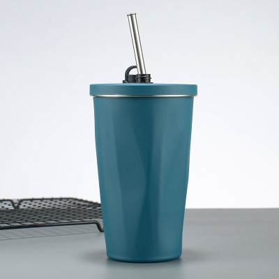 Ly Giữ Nhiệt 600ML inox 304 Vỏ Ngoài Nhám Thời Trang Sang Trọng Cao Cấp Có Kèm Theo Ống Hút (Màu ngẫu nhiên) - Hàng chính hãng