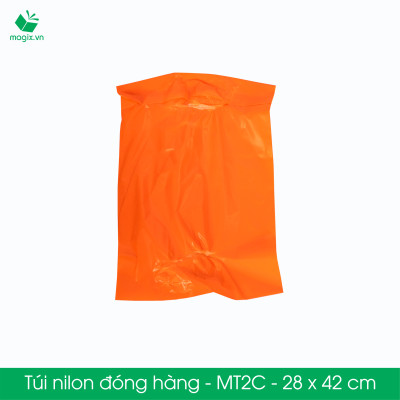 Combo 100 túi nilon gói hàng màu cam - túi niêm phong đóng hàng