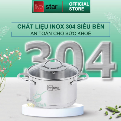 Bộ nồi chảo chống dính cao cấp Fivestar Plus 6 món nắp kính , dùng được mọi bếp , tặng 1 vá canh