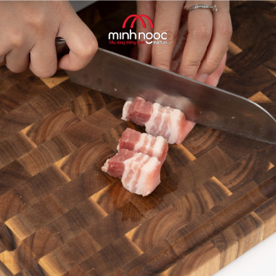 [ Hàng chính hãng ]Thớt gỗ keo (Acacia) Chef Studio chữ nhật size 25 x 35 x 2.5cm, Dùng bằm, thái, trưng bày thực phẩm