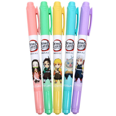 Hộp 5 Bút Dạ Quang Màu Pastel - Phiên Bản Demon Slayer - Thiên Long HL-019/DS