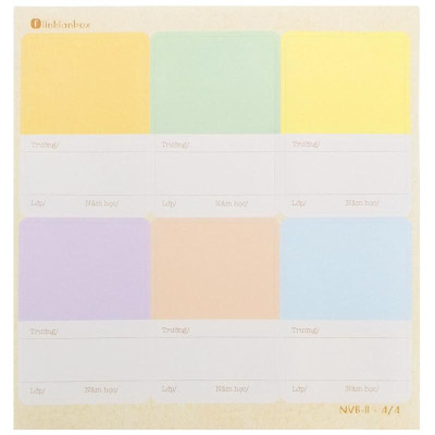 Bộ 24 Nhãn Vở B Cấp II - Linh Lan