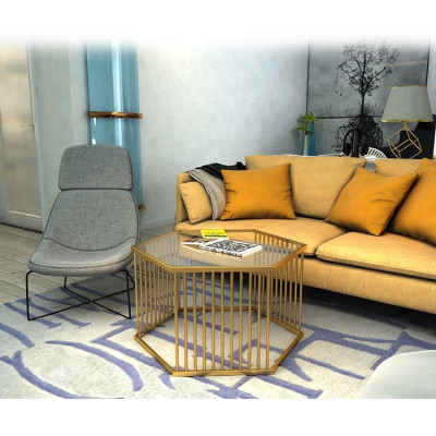 Bàn trà mặt kính lục giá BTMSF9 Juno Sofa mặt kính cường lực cao cấp