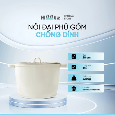 Bộ Nồi Chảo Phủ Gốm 5 Món Xtrema Chống Dính Haatz Hàn Quốc, Bền Bỉ, An Toàn Sức Khỏe, Hàng Chính hãng Bảo Hành 2 Năm