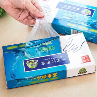 Găng tay chế biến thực phẩm dạng nilong hộp 200 cái, bao tay thực phẩm dùng nấu ăn sử dụng 1 lần