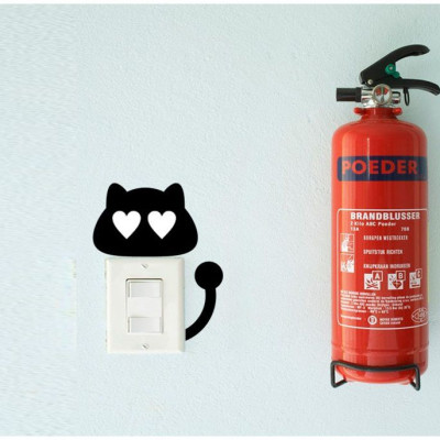 10 hình dán công tắc Mèo đen ngộ nghĩnh trang trí nhà cửa sáng tạo