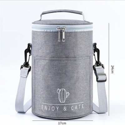 Túi Giữ Nhiệt 3 Lớp Cho Hợp Cơm Văn Phòng Màu Xám Be Siêu Dày Chống Thấm Nươc Cao Cấp Chính Hãng Amalife