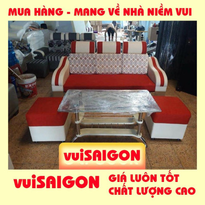 Ghế Sô Pha nệm mút băng dài 1m , tặng 1 bàn và 2 ghế đôn, mẫu hiện đâị đẹp xinh