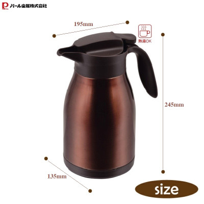 Bình nước giữ nhiệt Pearl Metal Table Pot 1500ml - Màu trắng - Hàng nội địa Nhật Bản nhập khẩu chính hãng