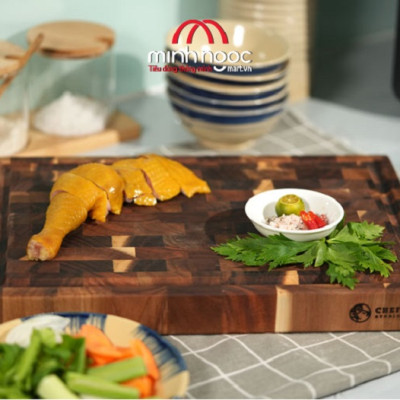 [ Hàng chính hãng ]Thớt gỗ keo (Acacia) Chef Studio chữ nhật size 25 x 35 x 3.5cm, Dùng bằm, chặt, thái, trưng bày thực phẩm