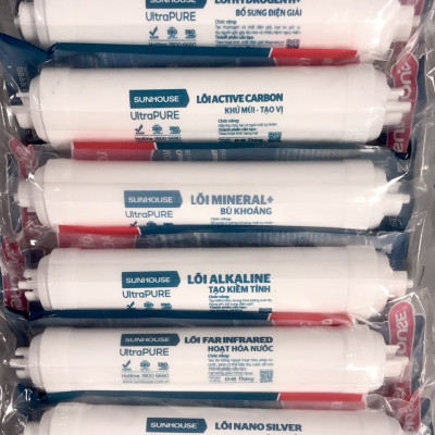 Trọn Bộ 10 Lõi lọc nước SUNHOUSE 1-10 dành cho các model máy Sunhouse SHA76219CK, SHA88115KV, SHA88116K, SHA88118K, SHA88510K, SHR76210CK - Hàng chính hãng mới nhất