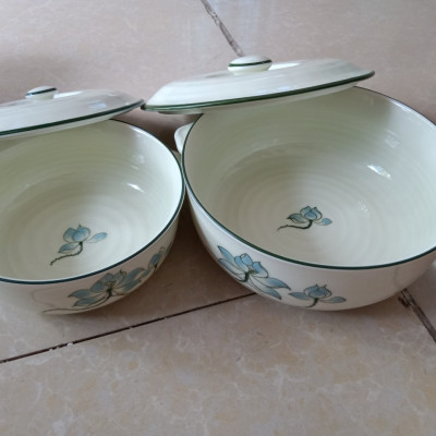 02 sản phẩm âu đựng cơm canh gốm sứ Bát Tràng