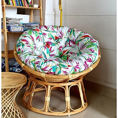 Ghế thư giãn papasan hoạ tiết hoa lá 