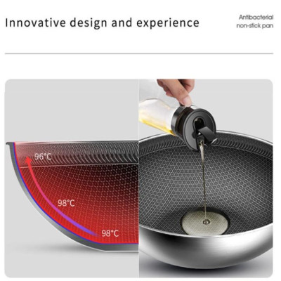 Chảo chống dính sâu lòng sử dụng công nghệ phủ khoan khắc bề mặt inox 304 cao cấp thương hiệu DSP - HÀNG NHẬP KHẨU