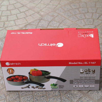 Bộ Nồi Chảo Chống Dính Elmich BABY EL-1167 Dùng Bếp Từ