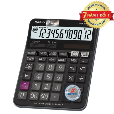 Máy tính Casio DJ-120D Plus chính hãng dùng cho văn phòng, cửa hàng, shop bán hàng