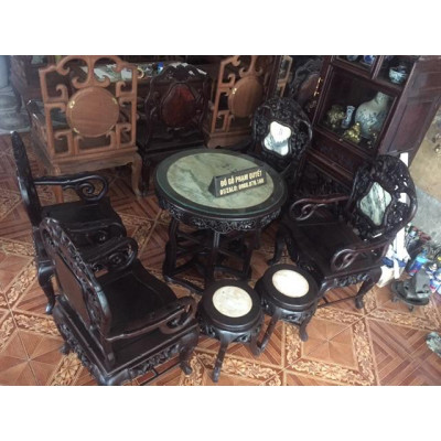 Bộ ghế trúc dưa gỗ gụ