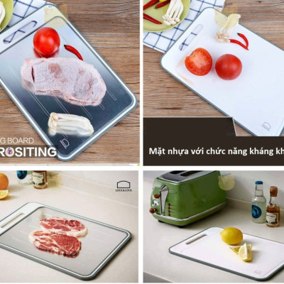 Thớt rã đông LocknLock CSC411, Hàng chính hãng, mặt nhôm rã đông, mặt nhựa kháng khuẩn - JoyMall