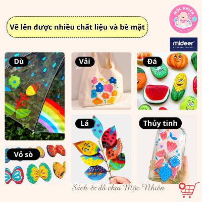 Bút Lông Màu Mực Acrylic An Toàn Vẽ Được Trên Nhiều Vật Liệu - Mideer Acrylic Marker Ultra-soft Nib