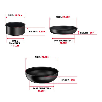Bộ nồi chảo Tefal L7819022 Ingenio Resource 6 món 26+26+18cm Hàng chính hãng