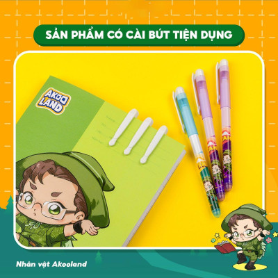 Hộp 10 Bút Lông Kim 0.3 mm - Nhân Vật Akooland Tahi - Thiên Long FL-04/AK - Mực Tím