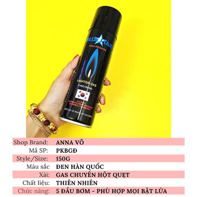 Bình ga Blue Hàn Quốc 150 gram cho bật-lửa-hộp-quẹt kèm 5 đầu bơm