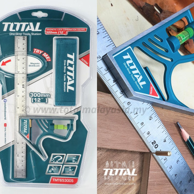 THƯỚC VUÔNG KẾT HỢP CÁN NHỰA 300MM TOTAL TMT653005 - HÀNG CHÍNH HÃNG