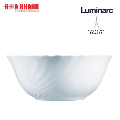 Tô Thủy Tinh Luminarc Diwali Trianon Trắng 18cm đựng thứ ăn, kháng vỡ, cường lực - Bộ 3 cái - N3651