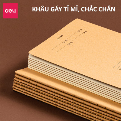 Vở Luyện Viết Tiếng Trung Hàn Nhật  72 Trang Deli - Sổ Tập Viết Chữ Hán Loại Giấy Dày Ô Kẻ In Đậm Người Mới Chuyên Nghiệp