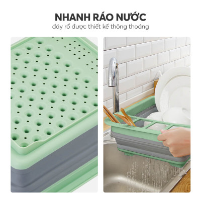 Rổ Đựng Chén Đĩa Gấp Gọn Elmich EL8412, Hàng Chính Hãng, Chất Liệu Nhưạ PP, Có Nhiều Ngăn, Nhanh Ráo Nước - JoyMall