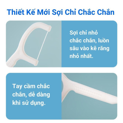 Phụ kiện nhà bếp phòng ăn - Combo  hộp 50 cây tăm chỉ nha khoa ,an toàn dễ sử dụng