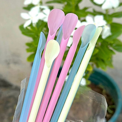 Set 40 chiếc ống hút có đầu khuấy Elexible Straw Ø6x210mm - Hàng Nội Địa Nhật Bản