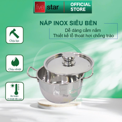 Bộ nồi 3 đáy inox 430 Thân Cool  Standard nắp inox FS-B3010 (Kích thước 16cm - 20cm - 24cm), tặng 1 vá canh