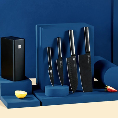 Bộ Dao Nhà Bếp Bằng Thép XIAOMI Huohou HU0076, Thép Không Gỉ Cao Cấp, 5 Món Kèm Hộp - Hàng Chính Hãng