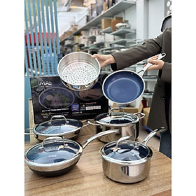 Bộ Nồi Chảo iMat Hybrid Lòng Xanh