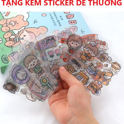 Hộp bút Túi Đựng Bút Trong Suốt Cỡ Lớn Chống Thấm Nước Phong Cách Hàn Quốc / Túi đựng đồ dùng cá nhân ,túi du lịch Tặng kèm sticker trang trí - Hàng Chính Hãng