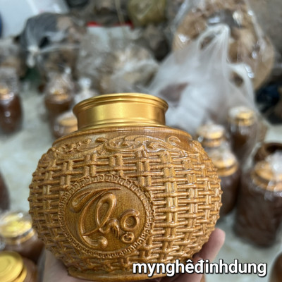 Hộp Hũ đựng trà bằng gỗ bách xanh thơm nức kt 14x14x16cm