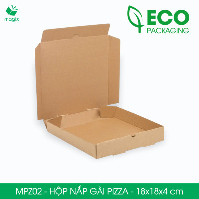 MPZ02 - 18x18x4 cm - 100 Hộp nắp gài pizza đa dụng - Hộp nắp gập, hộp carton gói hàng, hộp quà