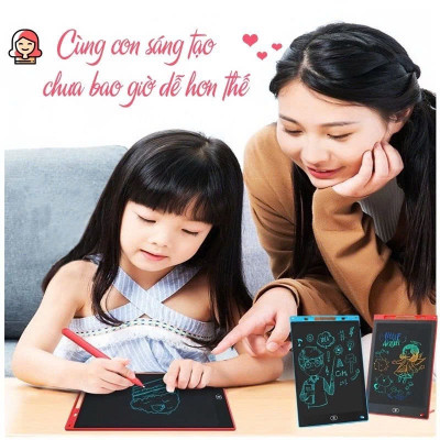 Bảng Viết Cảm Ứng Điện Tử 3D Đa Sắc 12 Inch Thông Minh Tự Xóa Dành Cho Bé - Bảng Vẽ Đồ Họa Bút Dạy Học LCD Xanh Dương