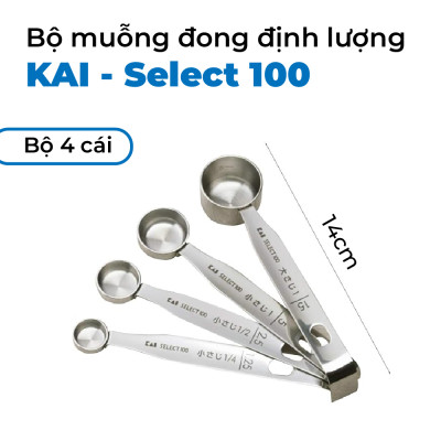 Bộ Muỗng Đong Định Lượng KAI Nhật Bản - Select 100 - Bộ 4 Cái/5 Cái