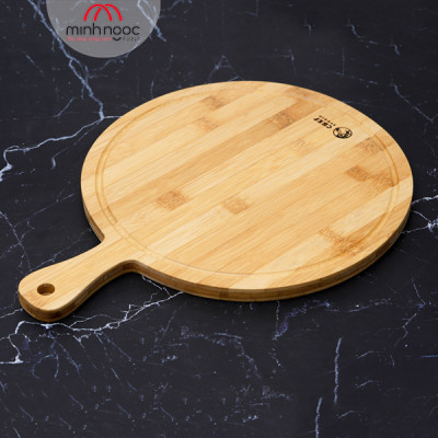 [Chính hãng] Thớt tre Chef Studio hình tròn có tay cầm 40x30x1.5cm, MSP-CB43. Cắt, thái rau củ, dùng decor, bày trí.