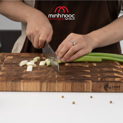 [ Hàng chính hãng ]Thớt gỗ keo (Acacia) Chef Studio chữ nhật size 25 x 35 x 2.5cm, Dùng bằm, thái, trưng bày thực phẩm