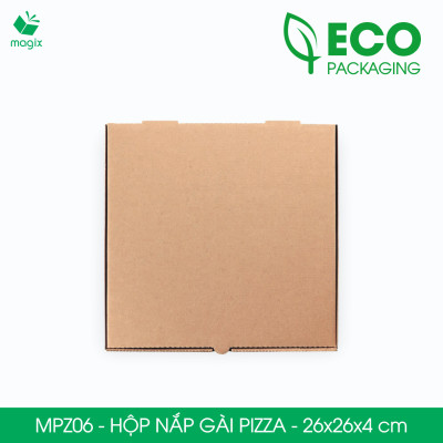 MPZ06 - 26x26x4 cm - 60 Hộp nắp gài pizza đa dụng - Hộp nắp gập, hộp carton gói hàng, hộp quà