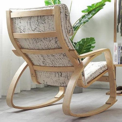 Ghế Bập Bênh Thư Giãn Gỗ Bạch Dương Cao Cấp, Đệm Bọt Biển Dày Dặn Thoáng Khí Đàn Hồi Cực Tốt Giá Sốc