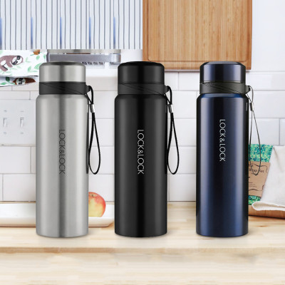 Bình Giữ Nhiệt Vacuum Bottle Lock&Lock màu xanh đậm LHC6180FU 800ml, Hàng chính hãng, thép không gỉ, độ bền cao - JoyMall